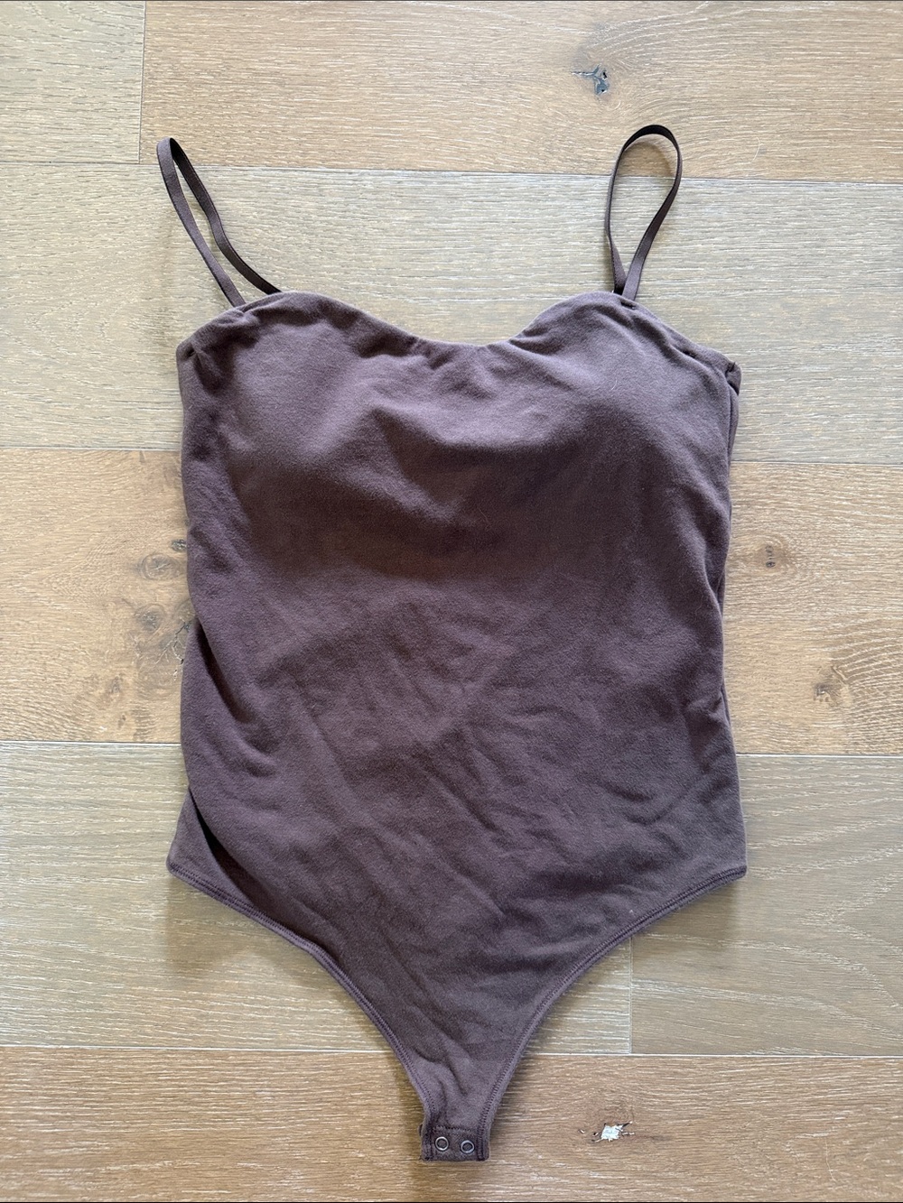 Abercrombie & Fitch Bra Free Sweetheart Bodysuit Tank Top in Brown | M - Picture 3 of 5